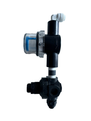 T-strainer and pressure regulator assembly