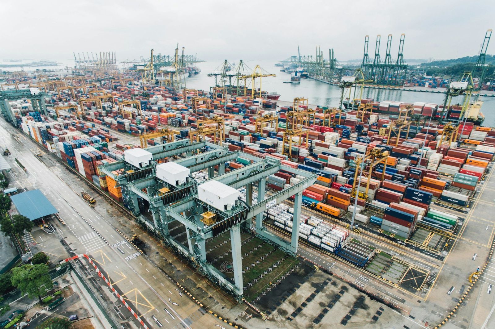 Container terminal from above — where Marinex works